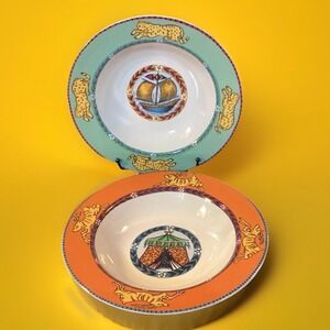 Pr Of VTG Katmandu Essex Collection Soup Bowls-‎ Designed By Kate Williams
